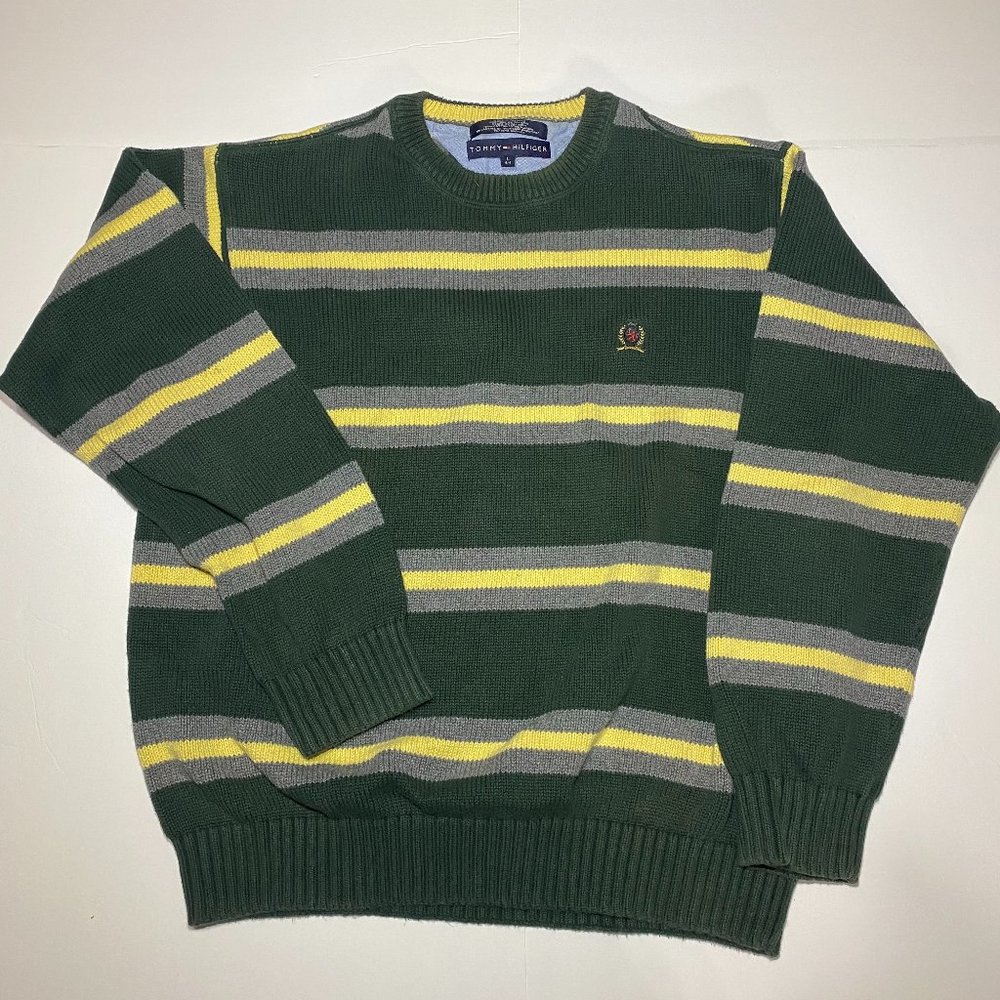 Tommy Hilfiger green long sleeve sweater